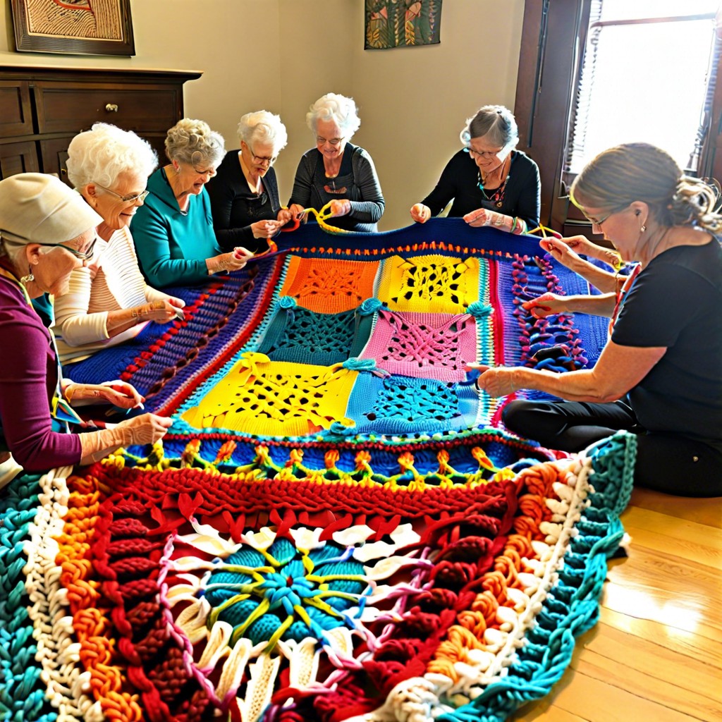 collaborative finger crochet pieces large projects multiple people can work on