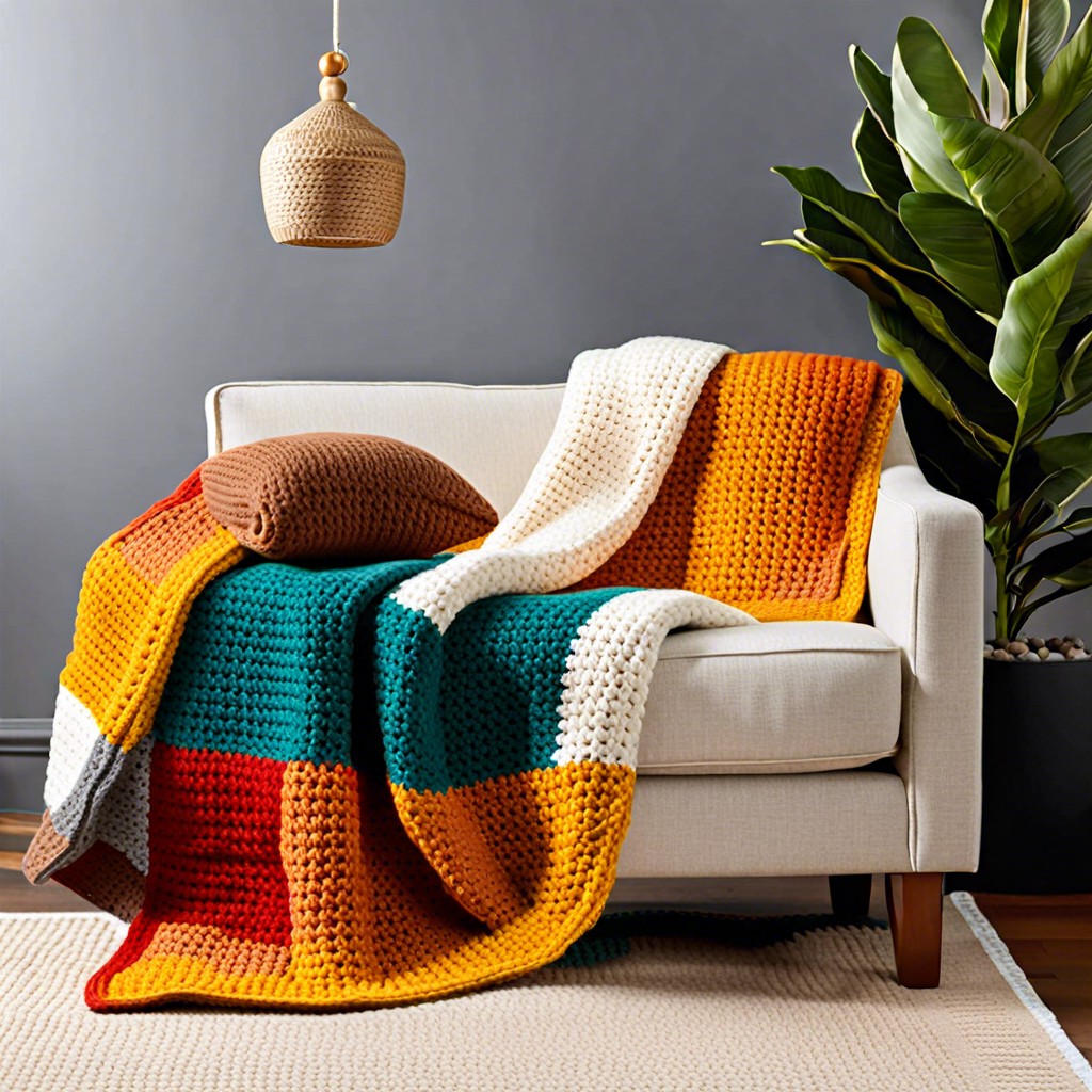 color blocked throw blankets