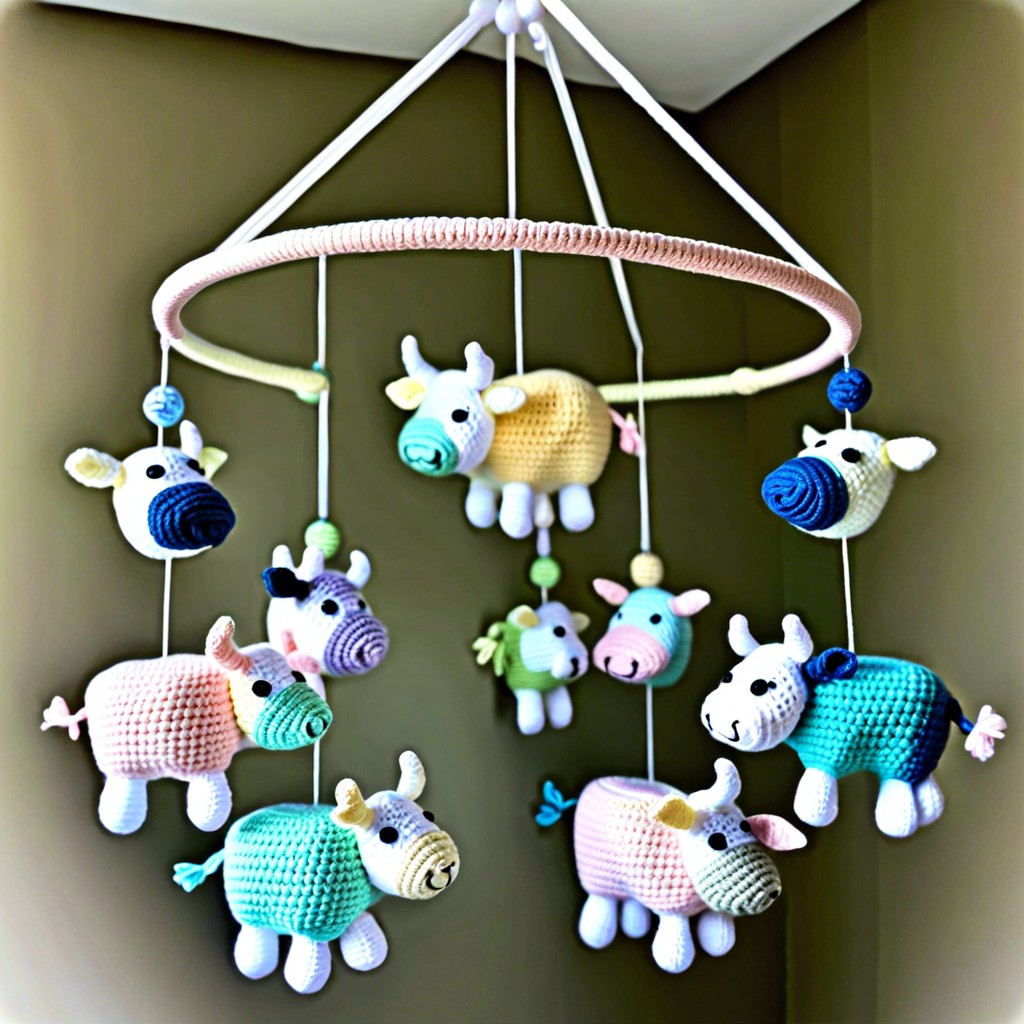 cow baby mobile