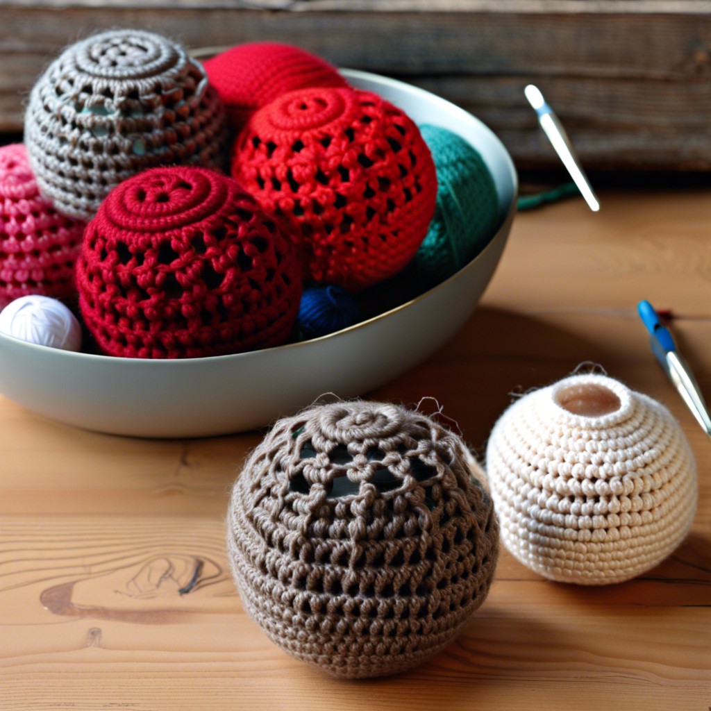 crochet balls with internal bells or rattles