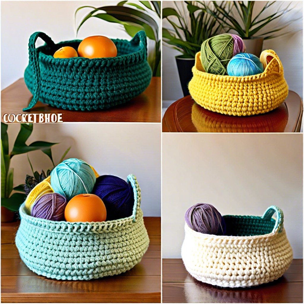 crochet basket bowls