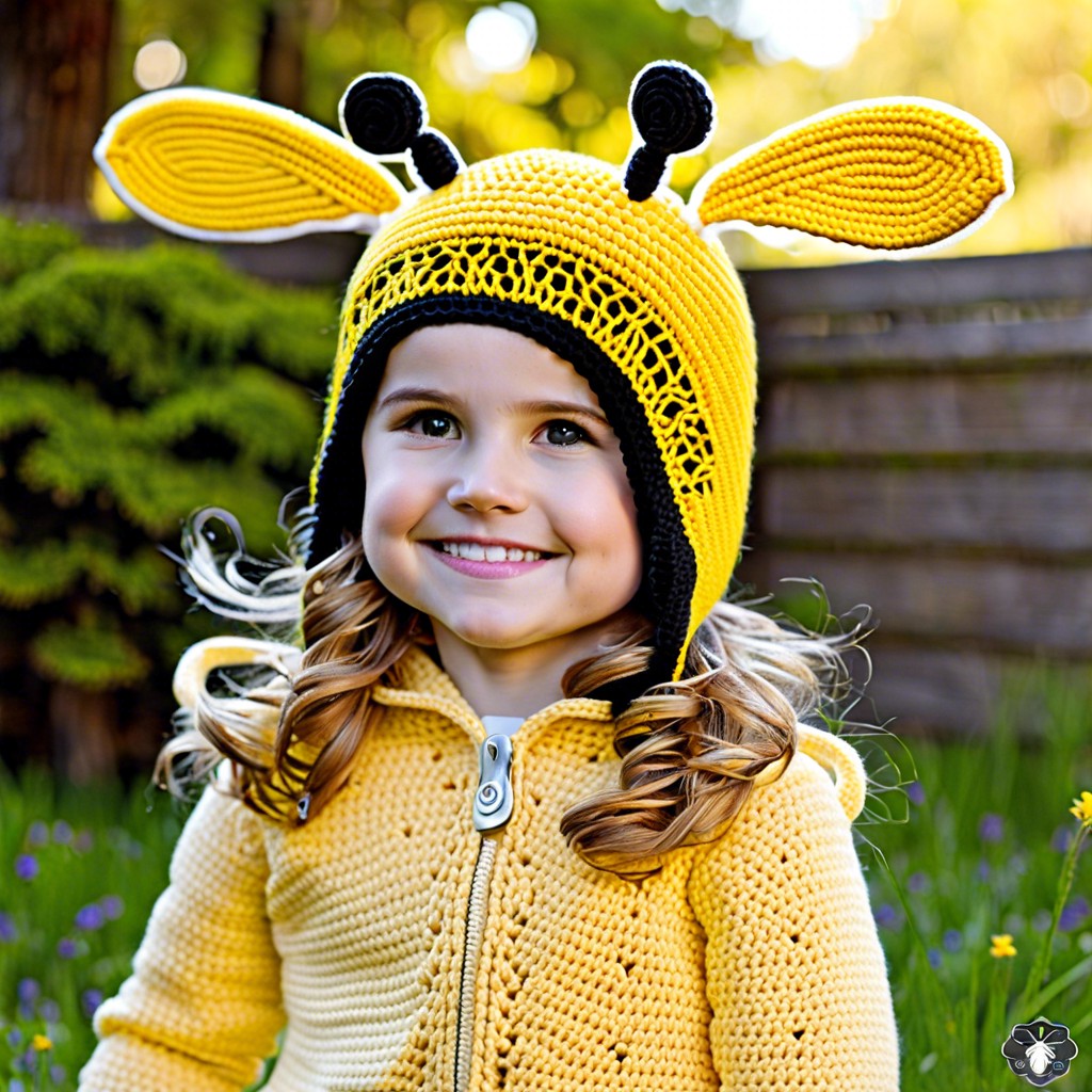 crochet bee hat with antennae