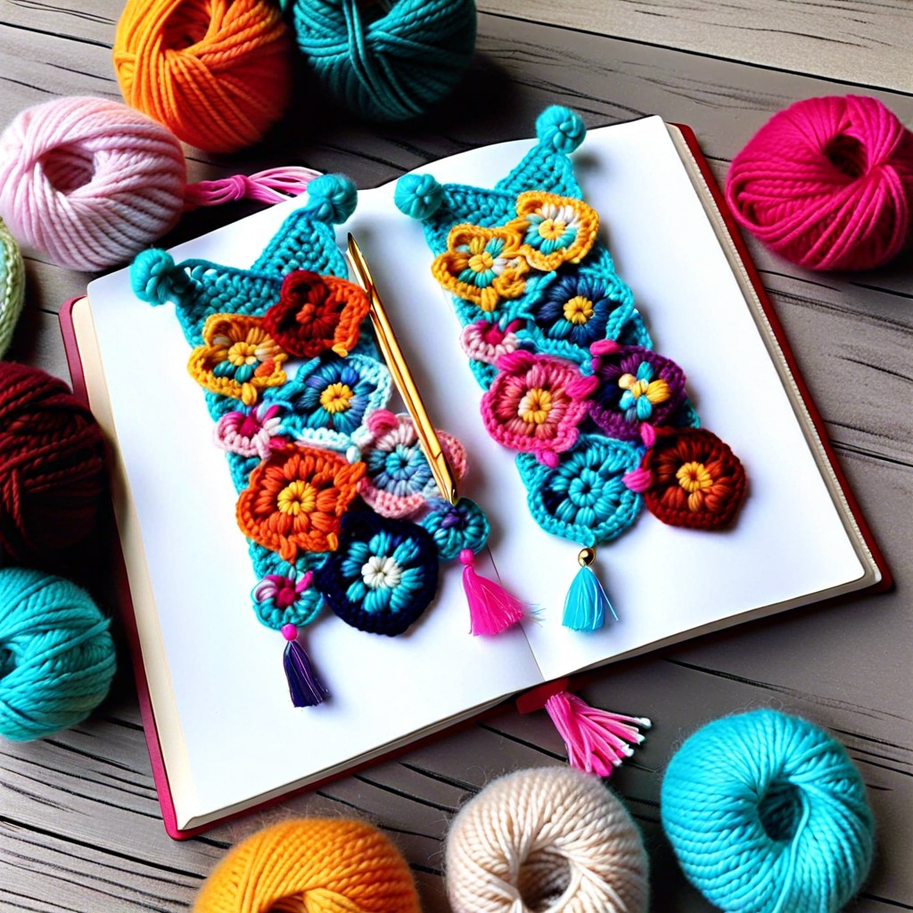 crochet bobble bookmarks