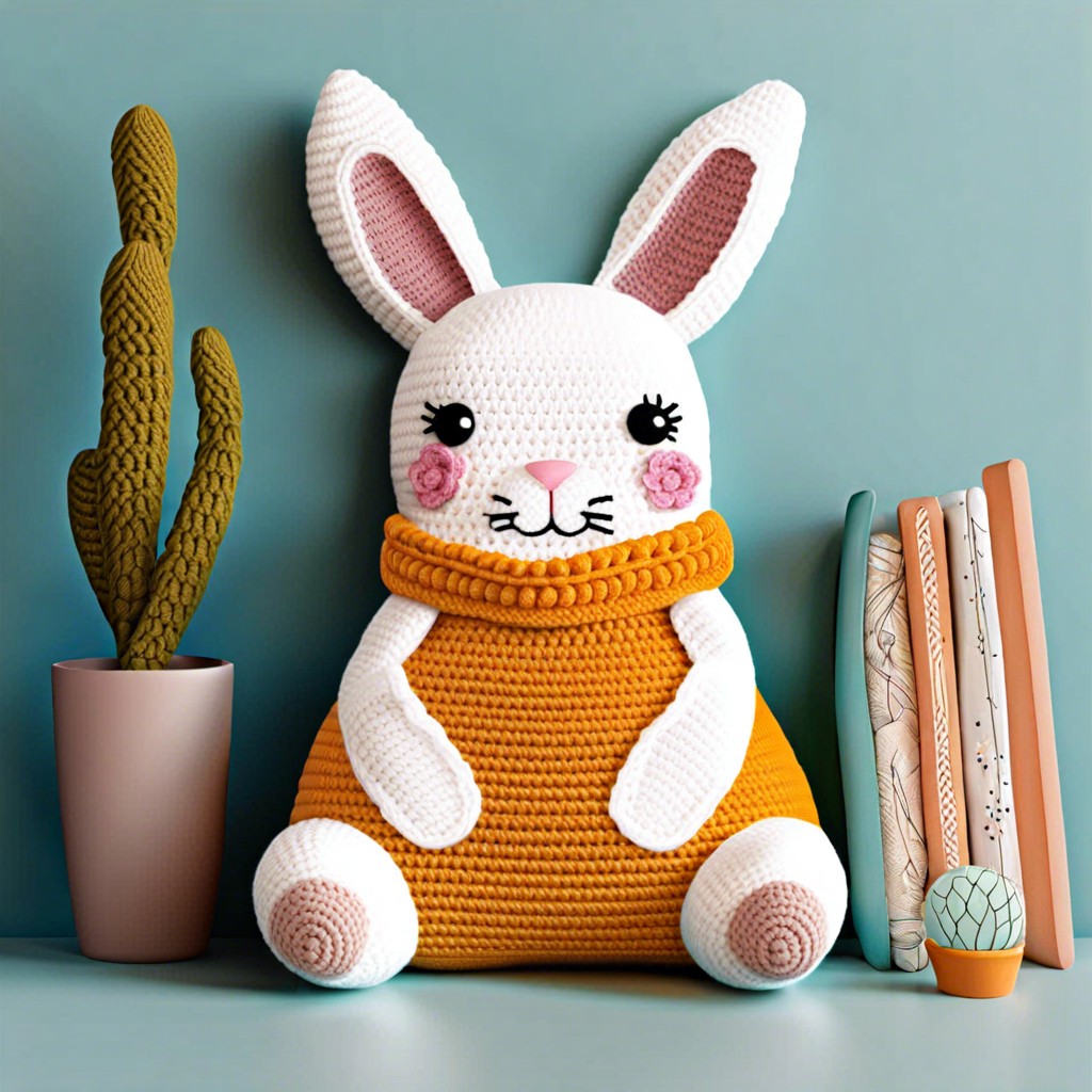 crochet bunny pillow