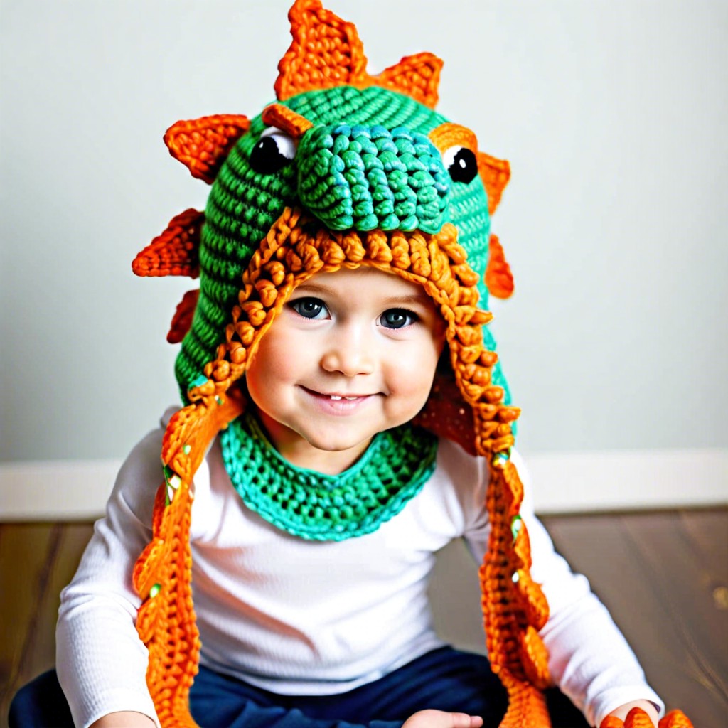 crochet dino hats for kids