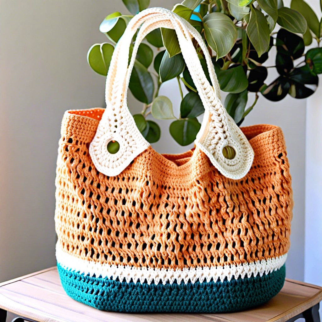 crochet market bags with sturdy bases