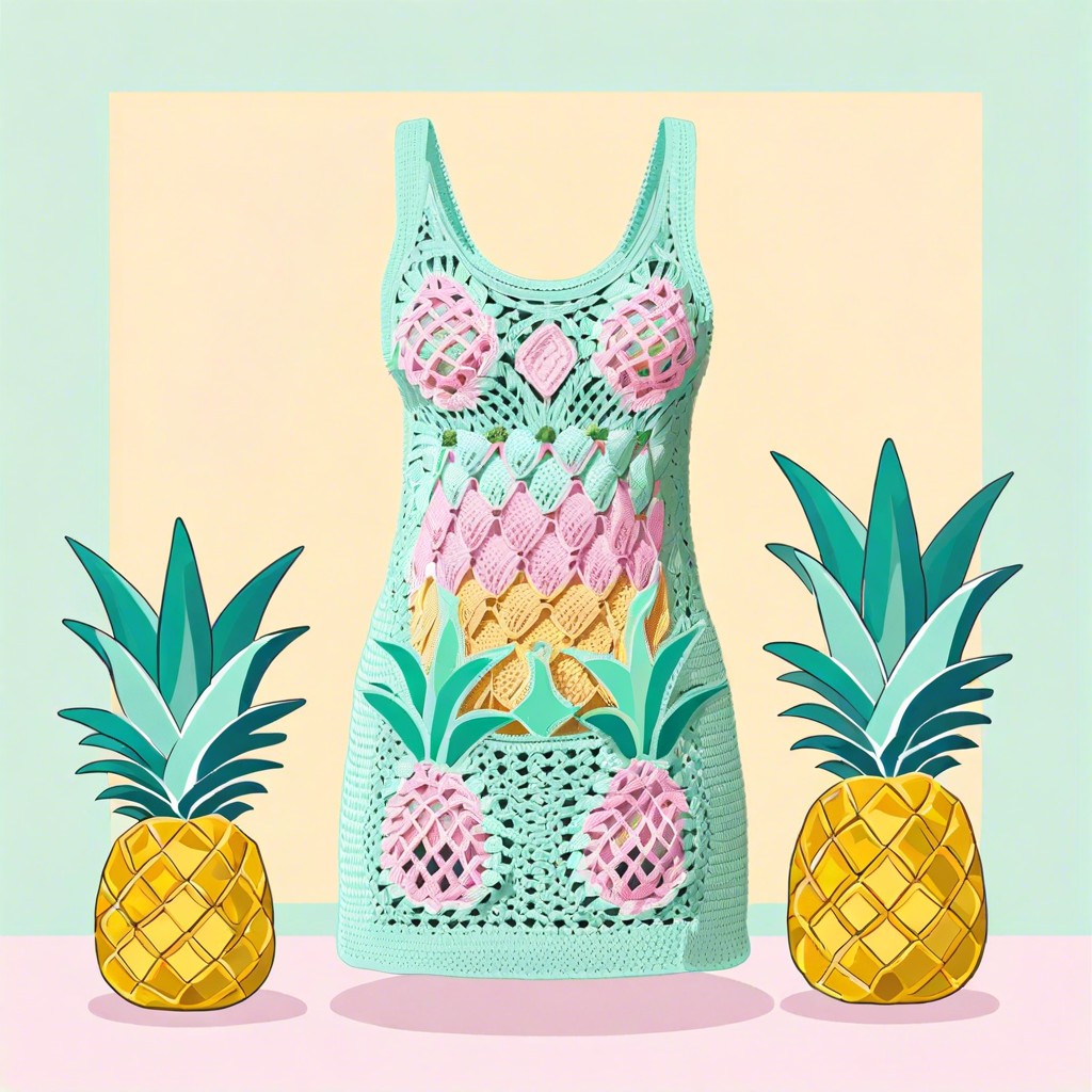 crochet pineapple motif tank top