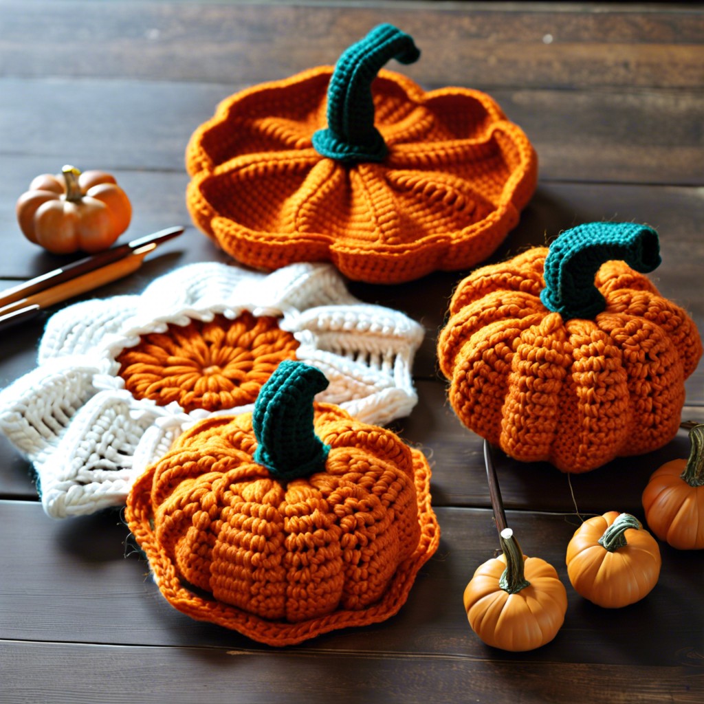crochet pumpkin potholder