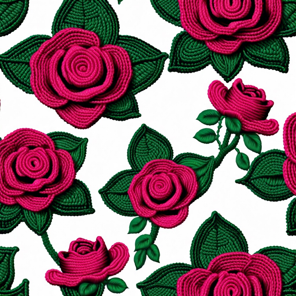 crochet rose appliques for clothes