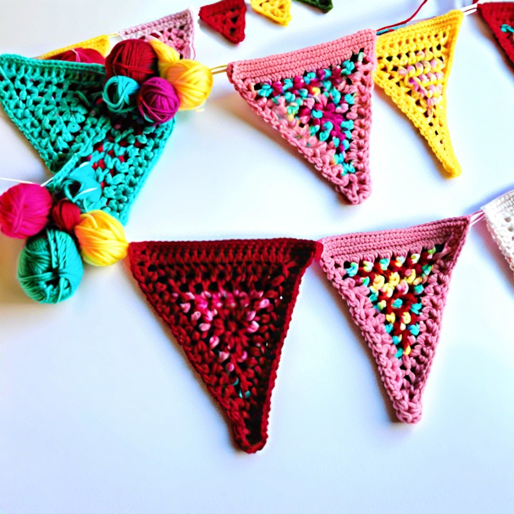 crochet triangle bunting pattern for festive decor