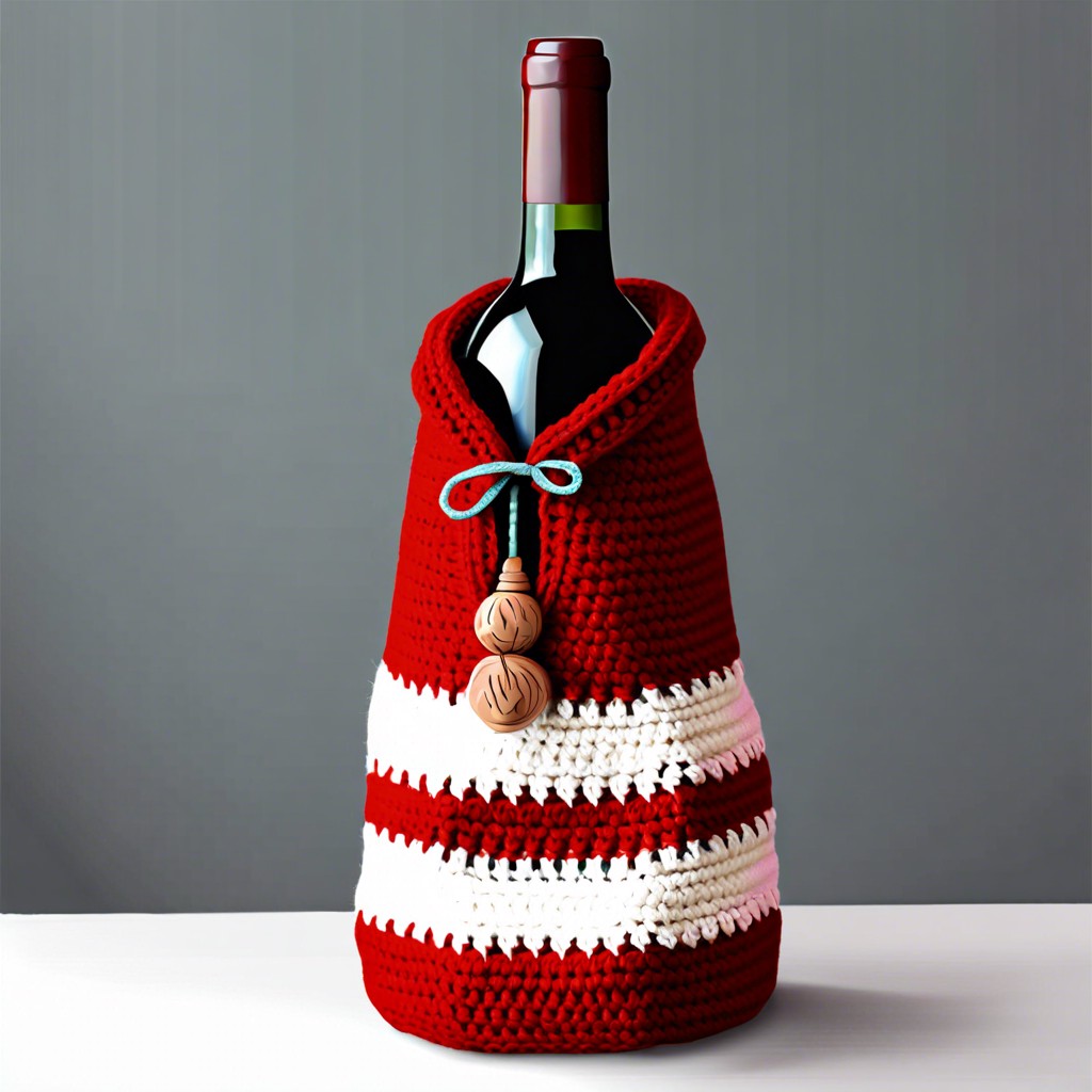 crochet triangle wine bottle cover