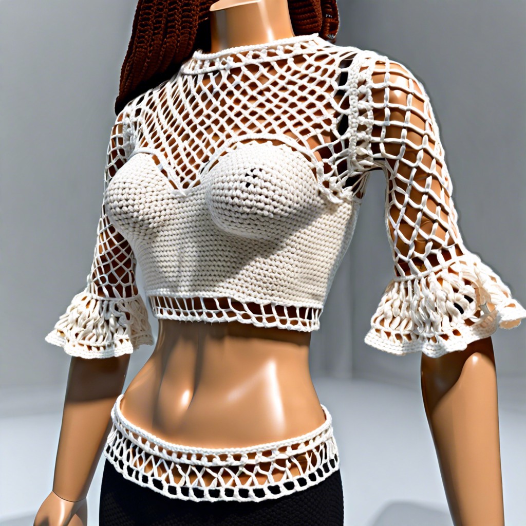 crop top with flared sleeves