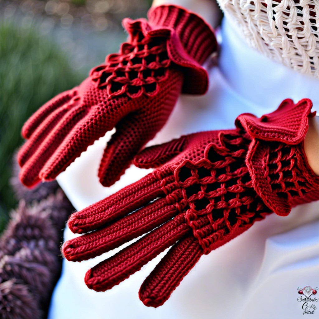 dragon scale gloves using crocodile stitch
