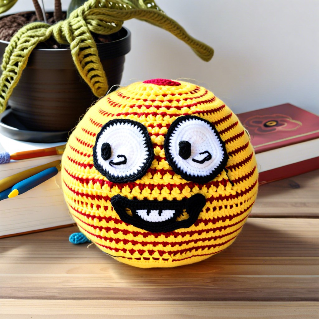 emoji face crochet balls