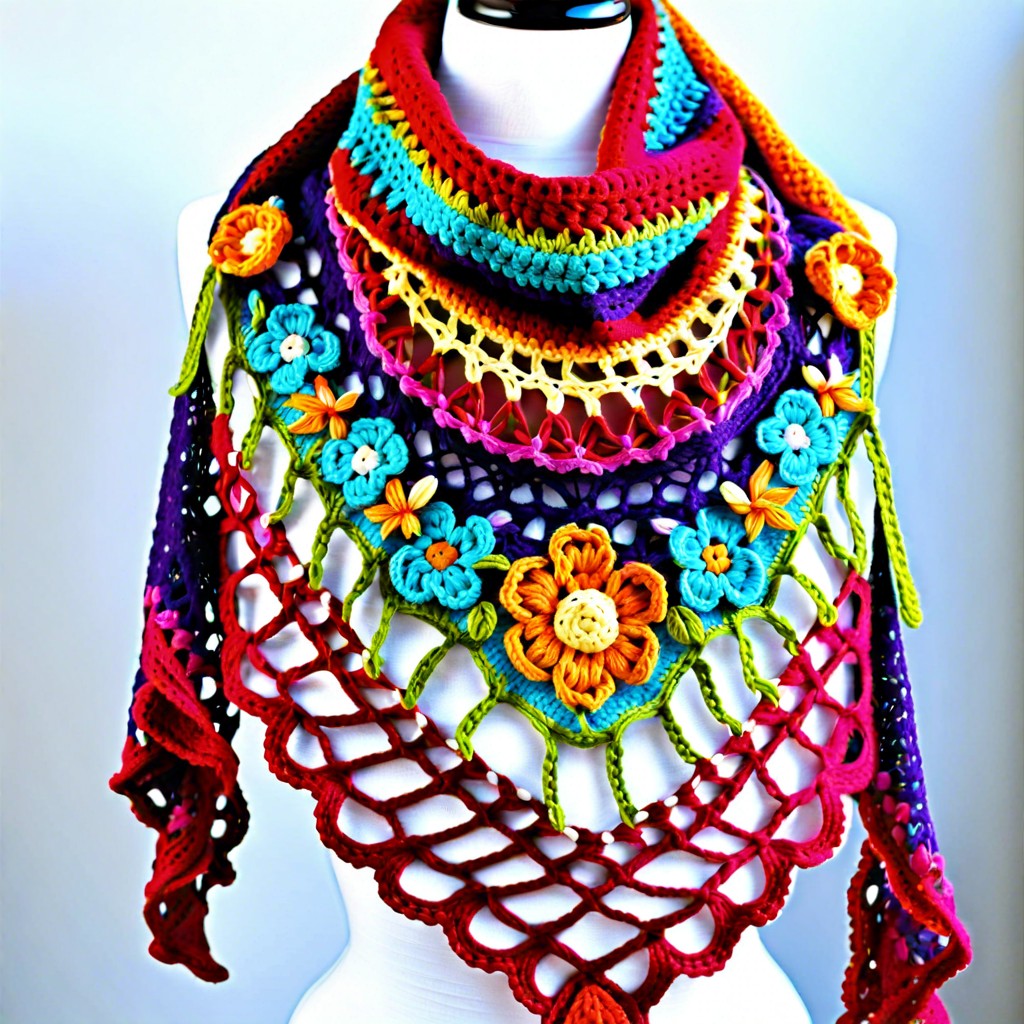 floral garden filet crochet shawl