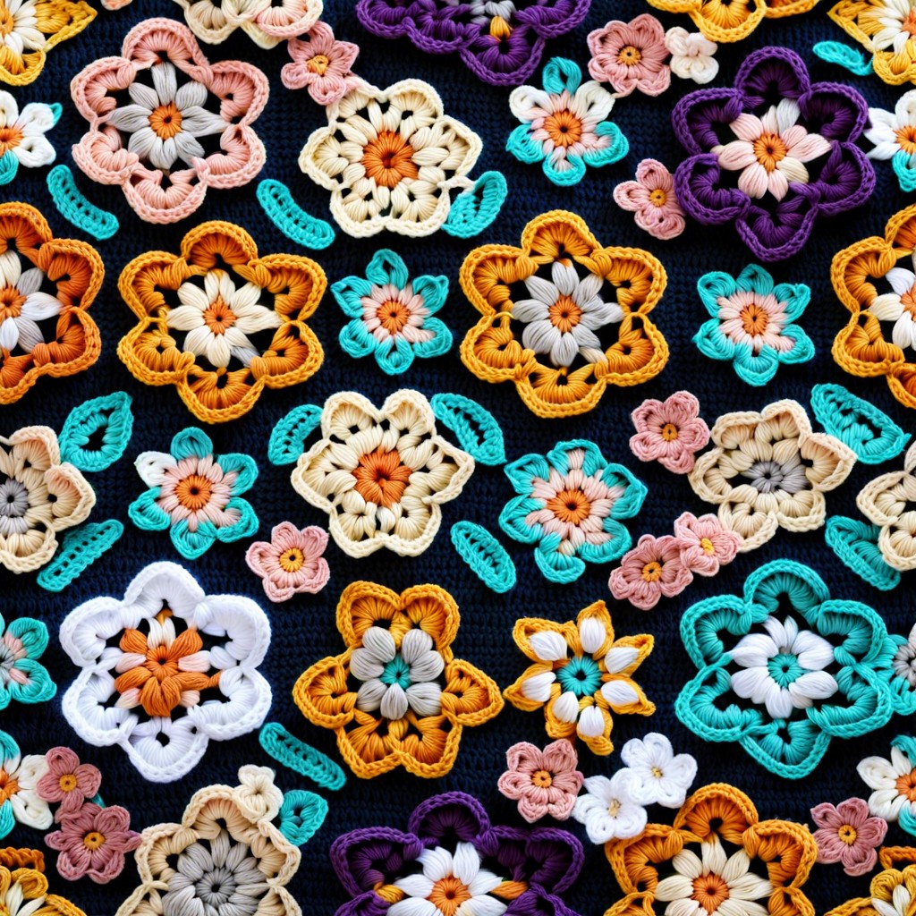 floral hexagon motif