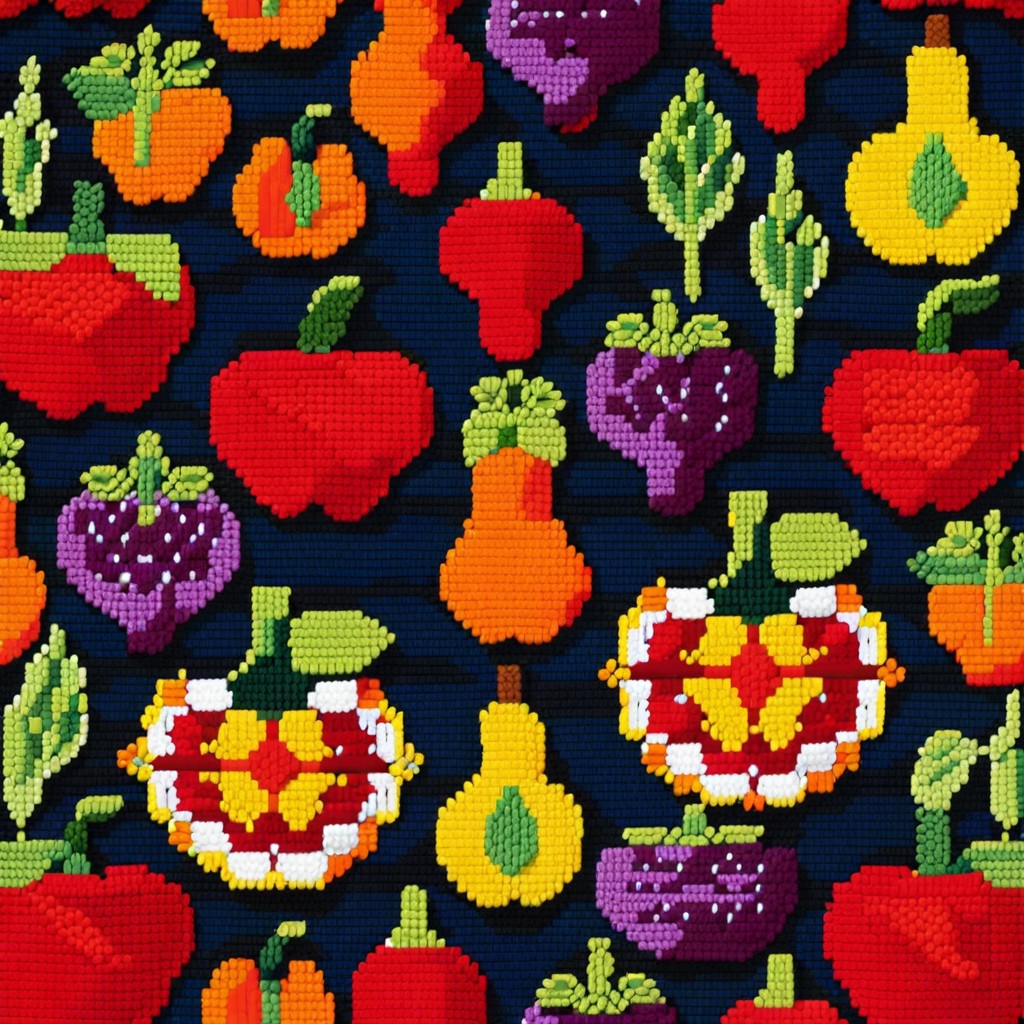 fruit and vegetable motifs