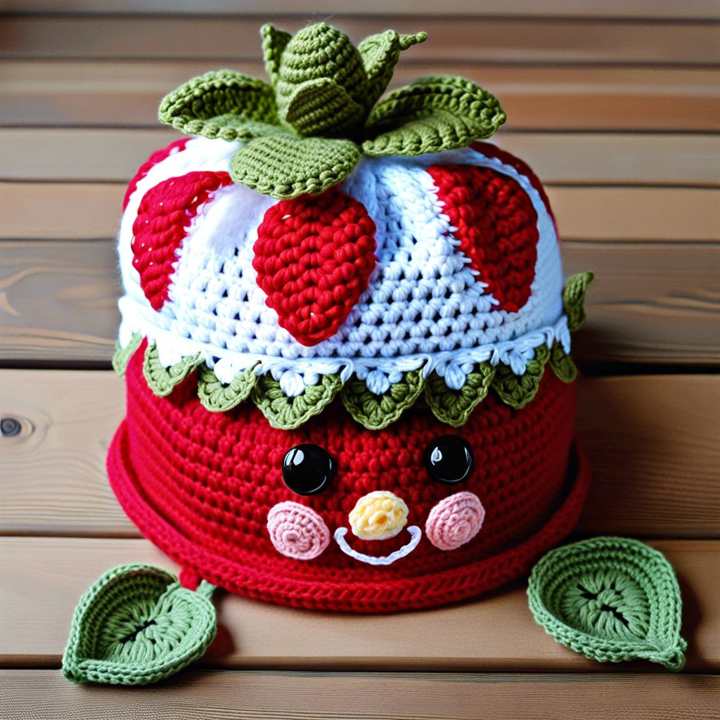 fruit inspired hats strawberry pineapple or cherry