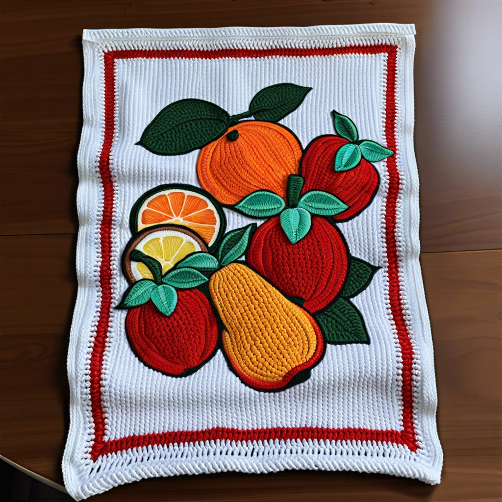 fruity designs on kitchen towels