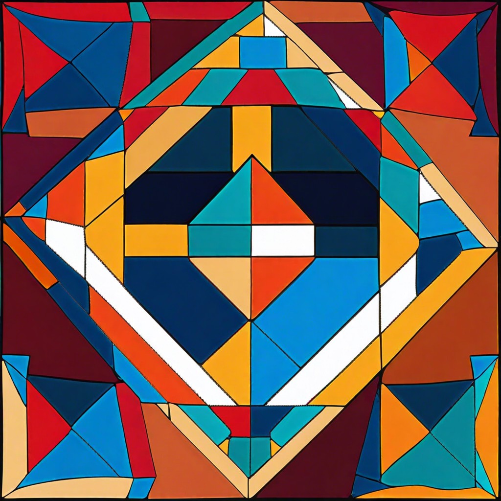 geometric modular patchwork shawl