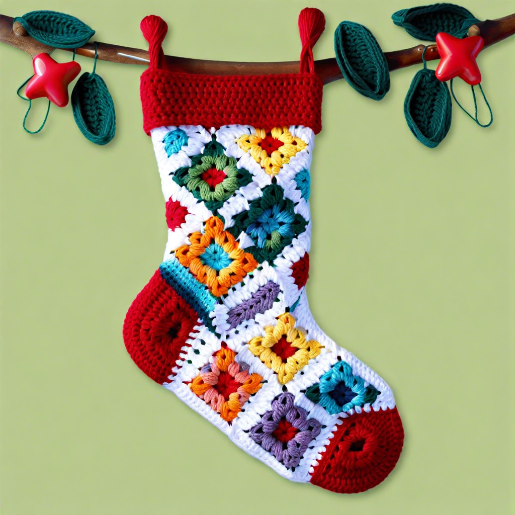 granny square patchwork stocking