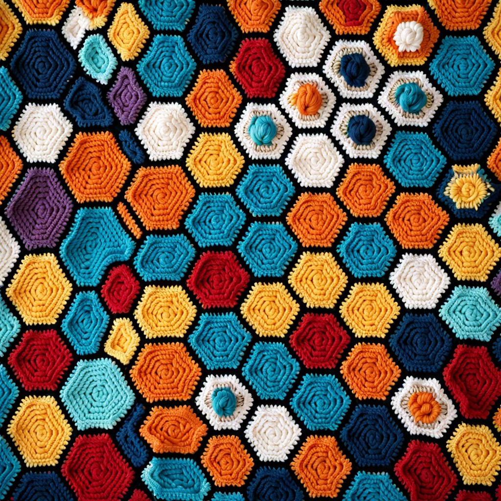 hexagon motif blanket