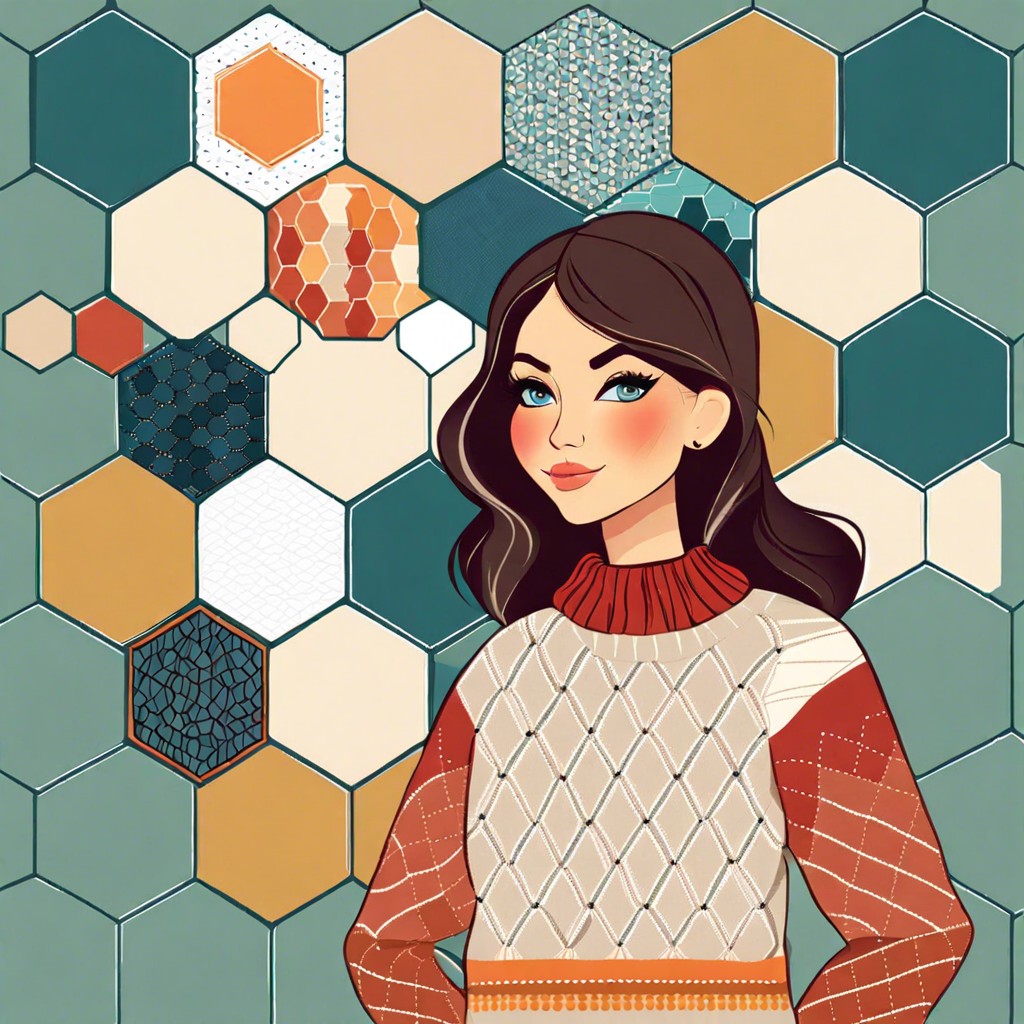 hexagon patchwork sweater