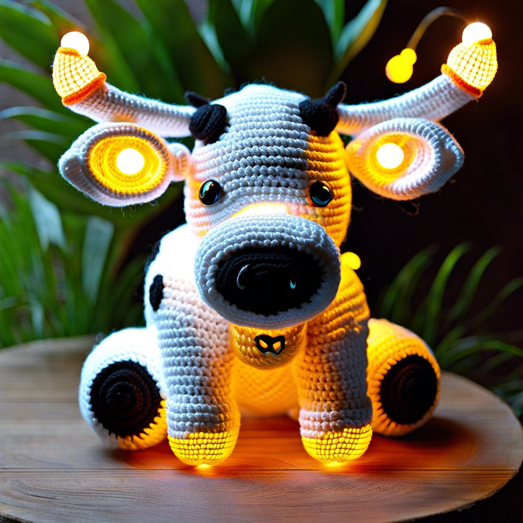 high tech cow with led lights