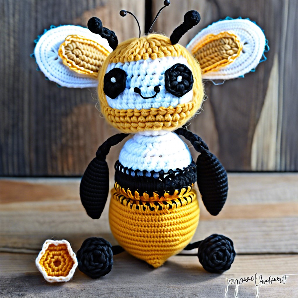 honeycomb inspired bee amigurumi