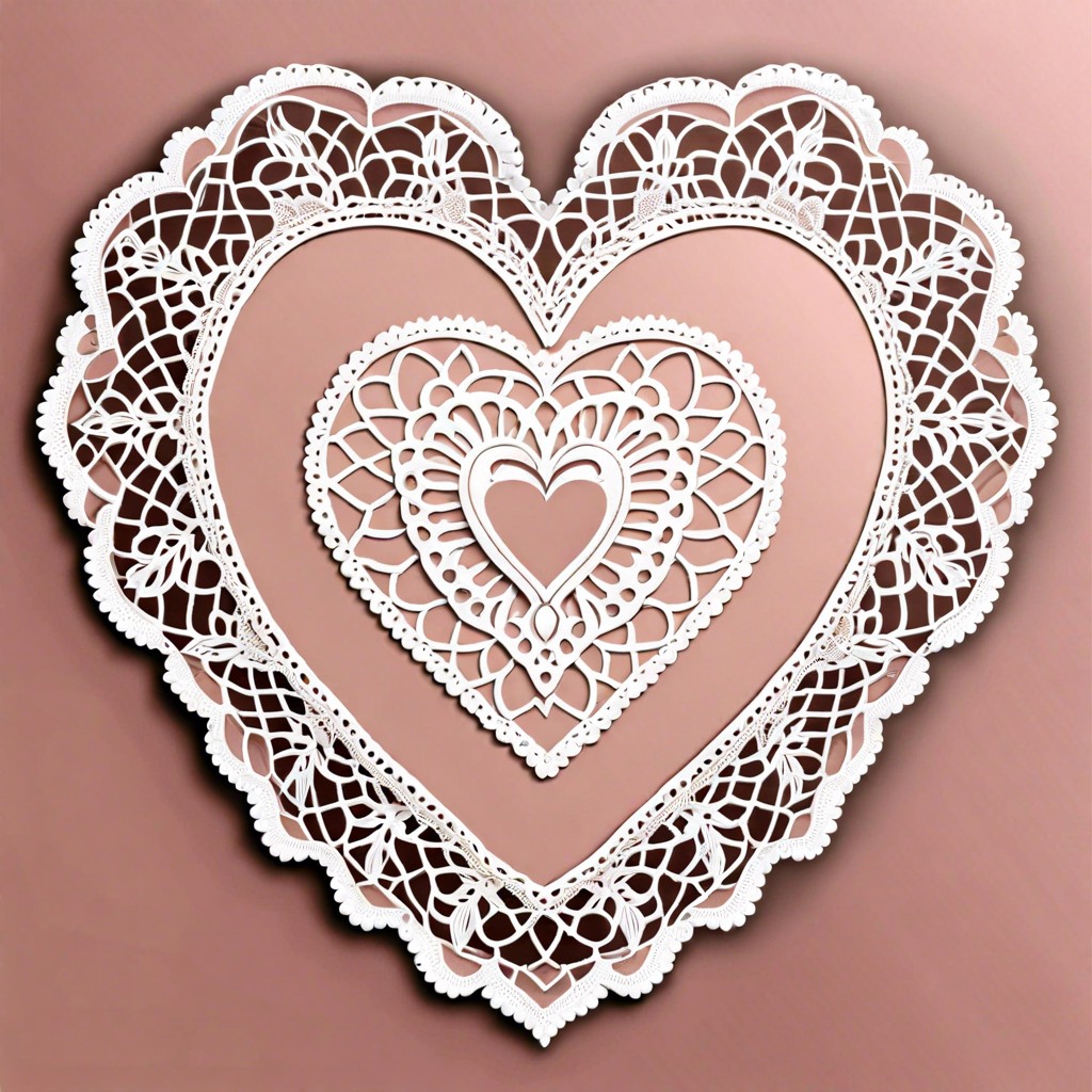 lace edge heart doily design