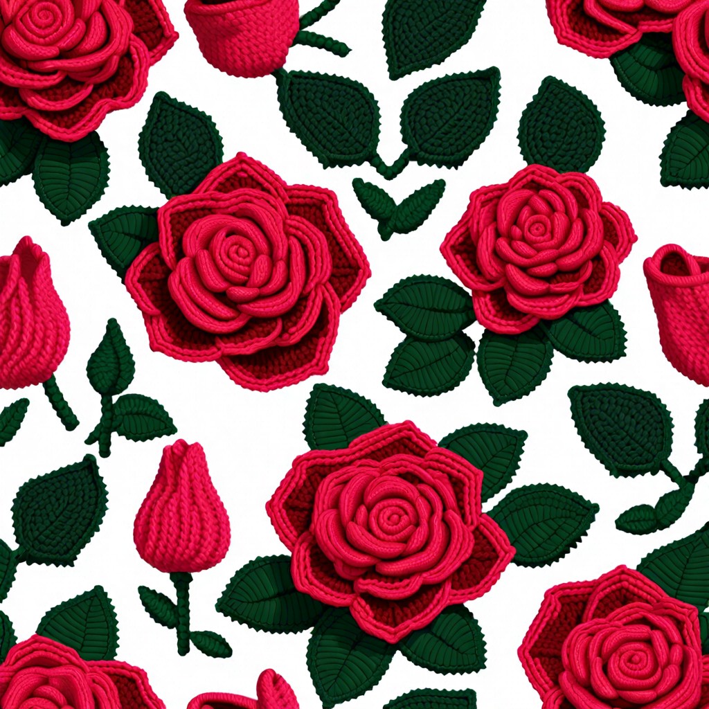 materials needed for crochet roses