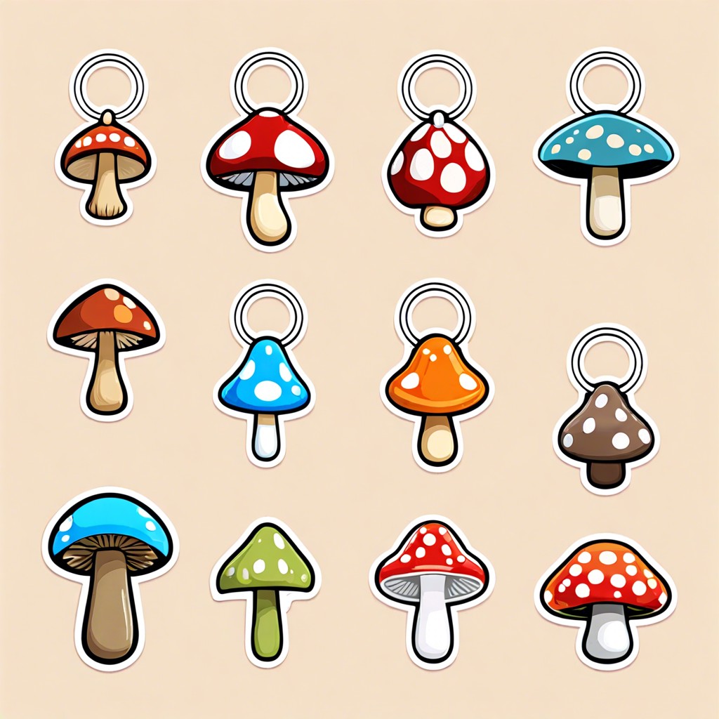 mini mushroom keychains