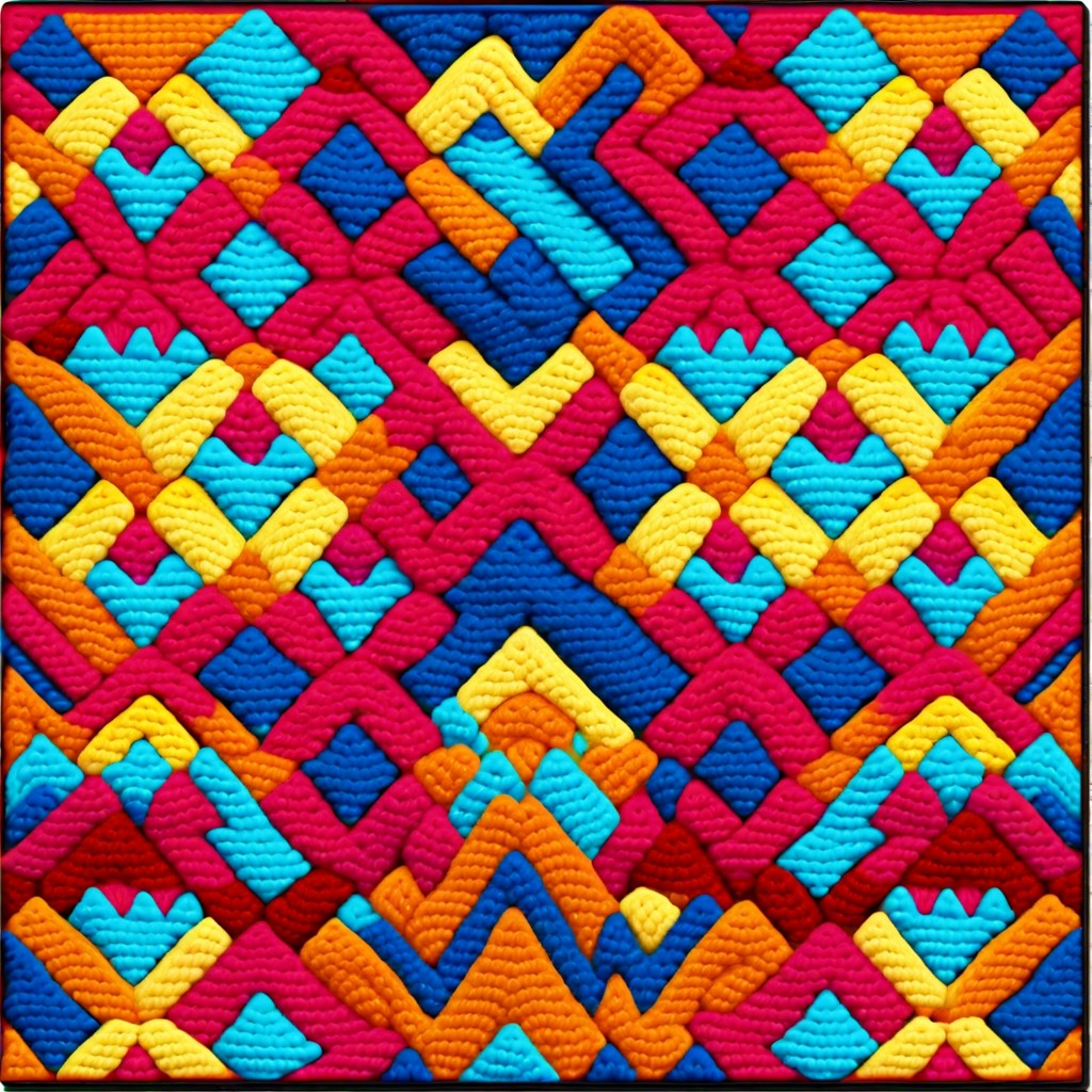 multi color zigzag square