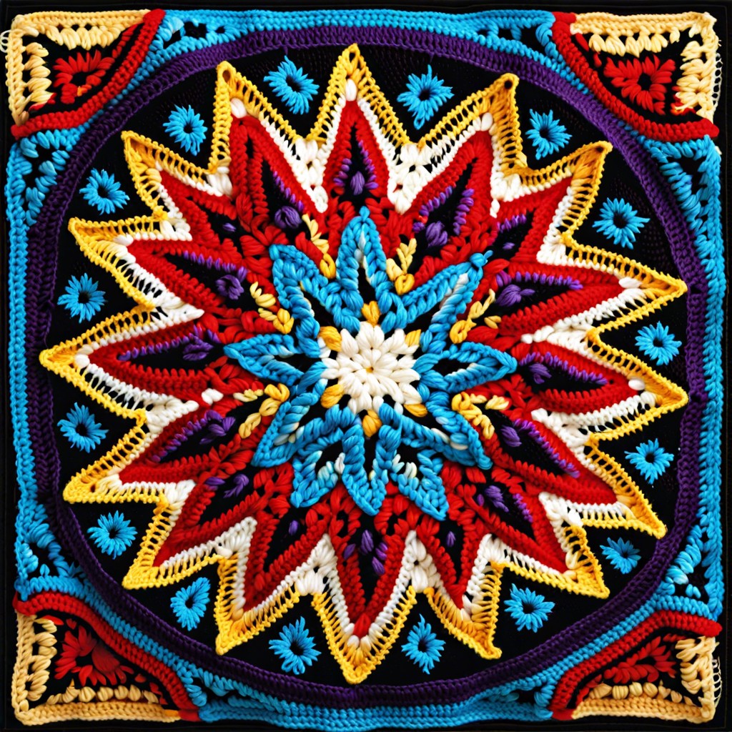 multi colored star afghan