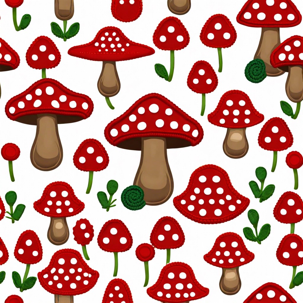 mushroom appliques for clothing