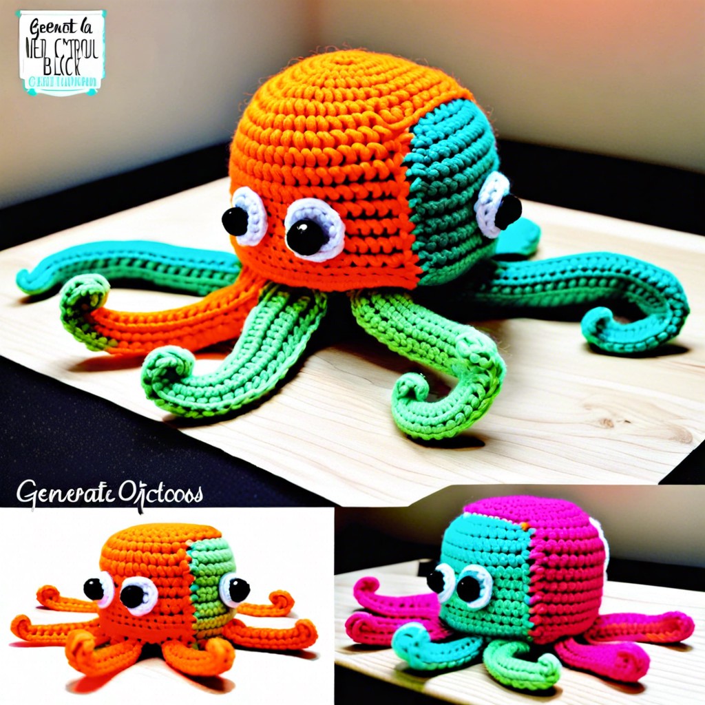 neon color block octopus