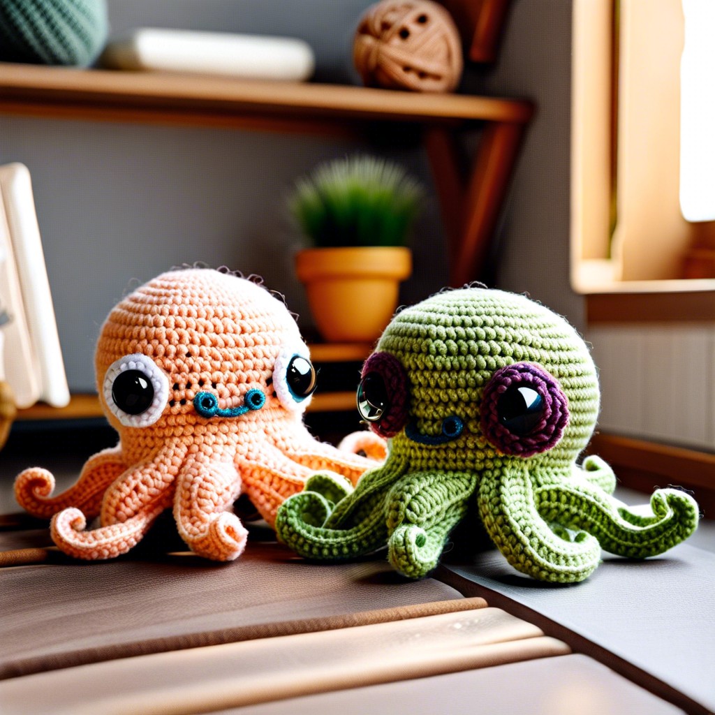 octopus amigurumi with different textures