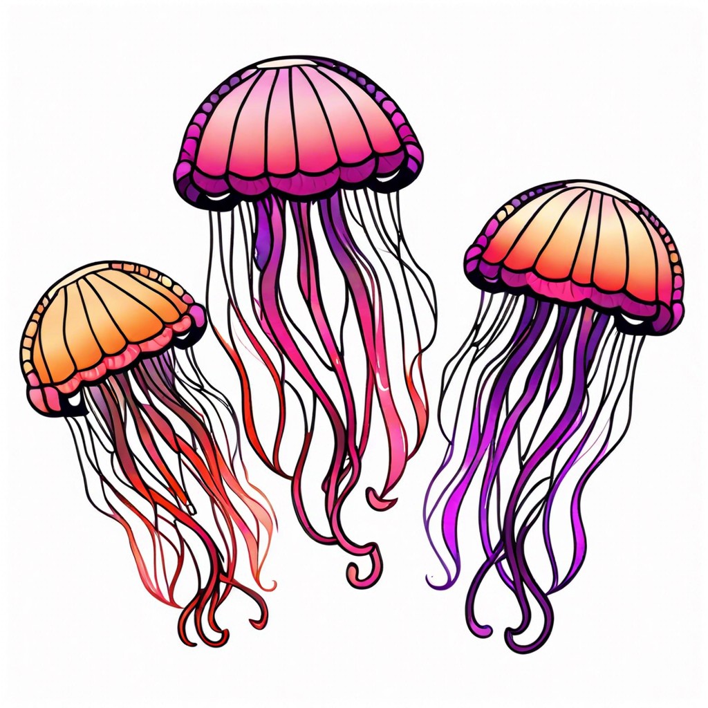 ombre colored jellyfish