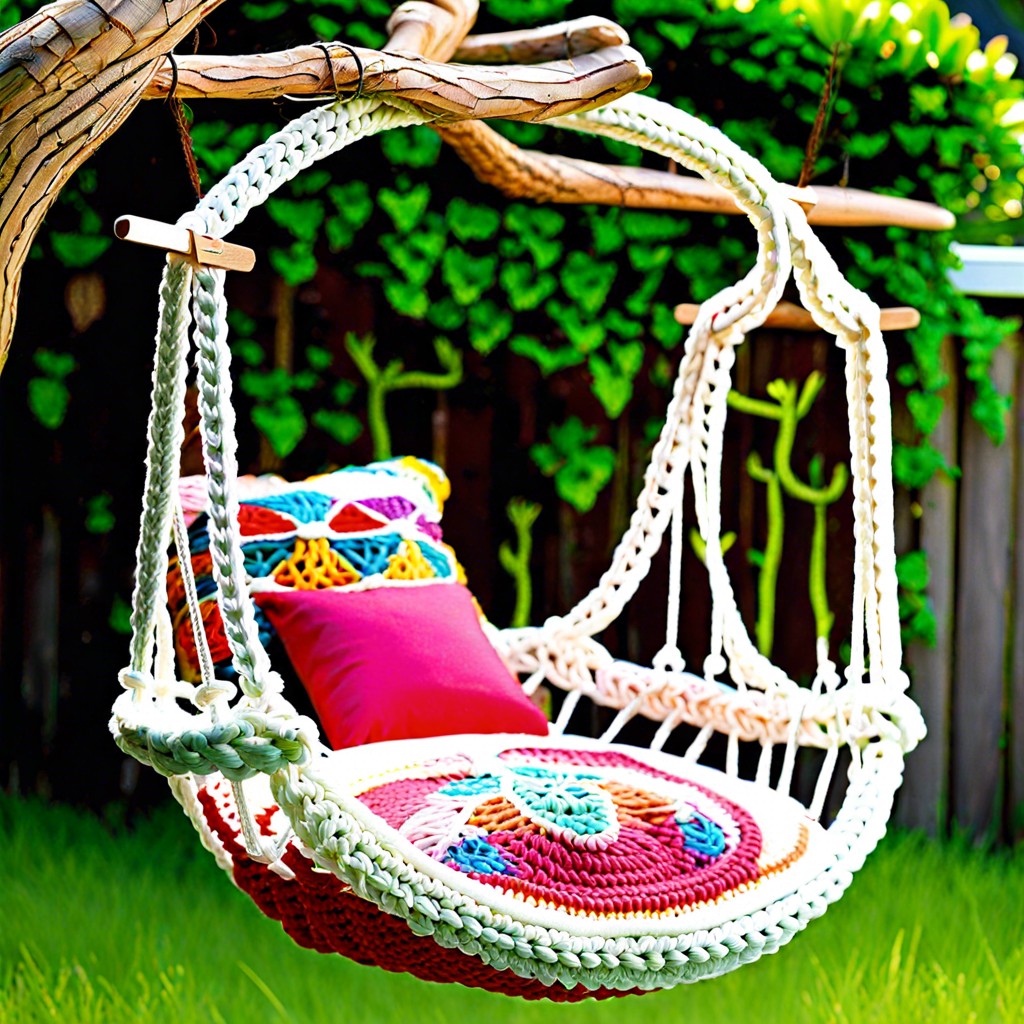 outdoor finger crochet activities making items for garden or patio