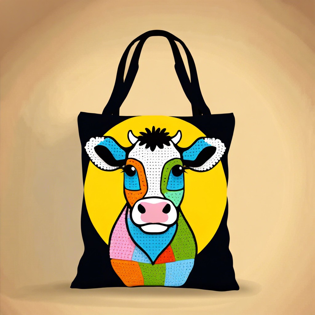 patchwork cow tote bag