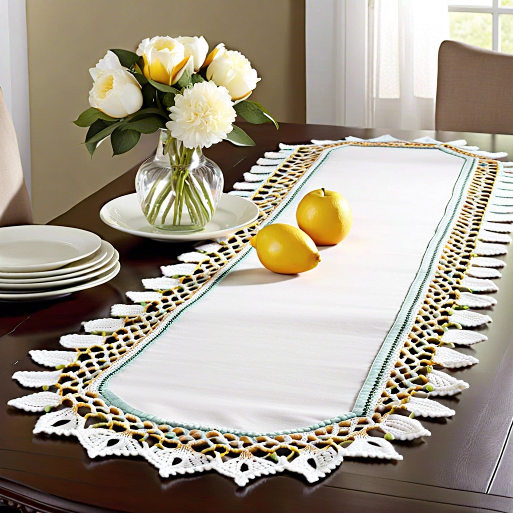 picot edging on table runners