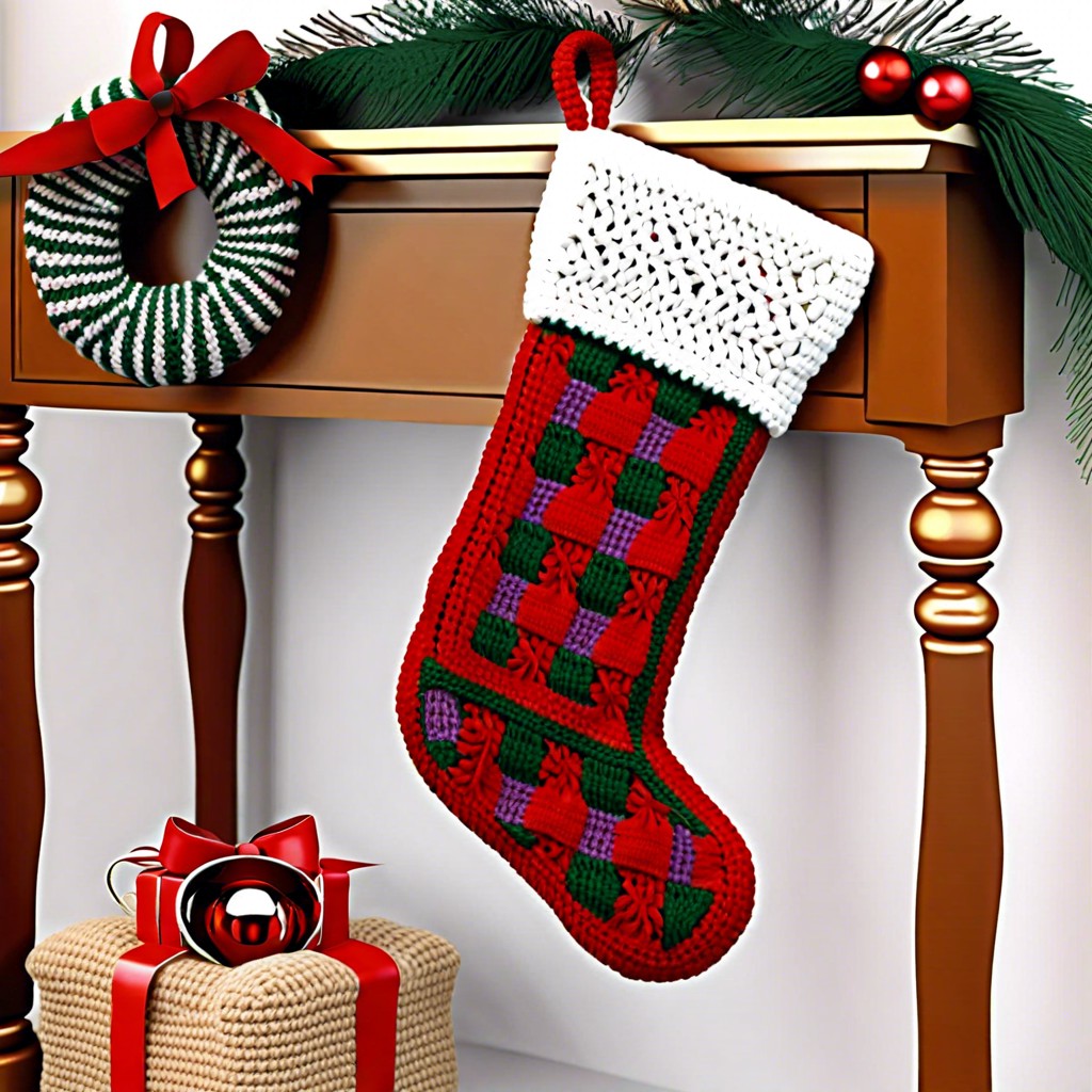 plaid pattern stocking