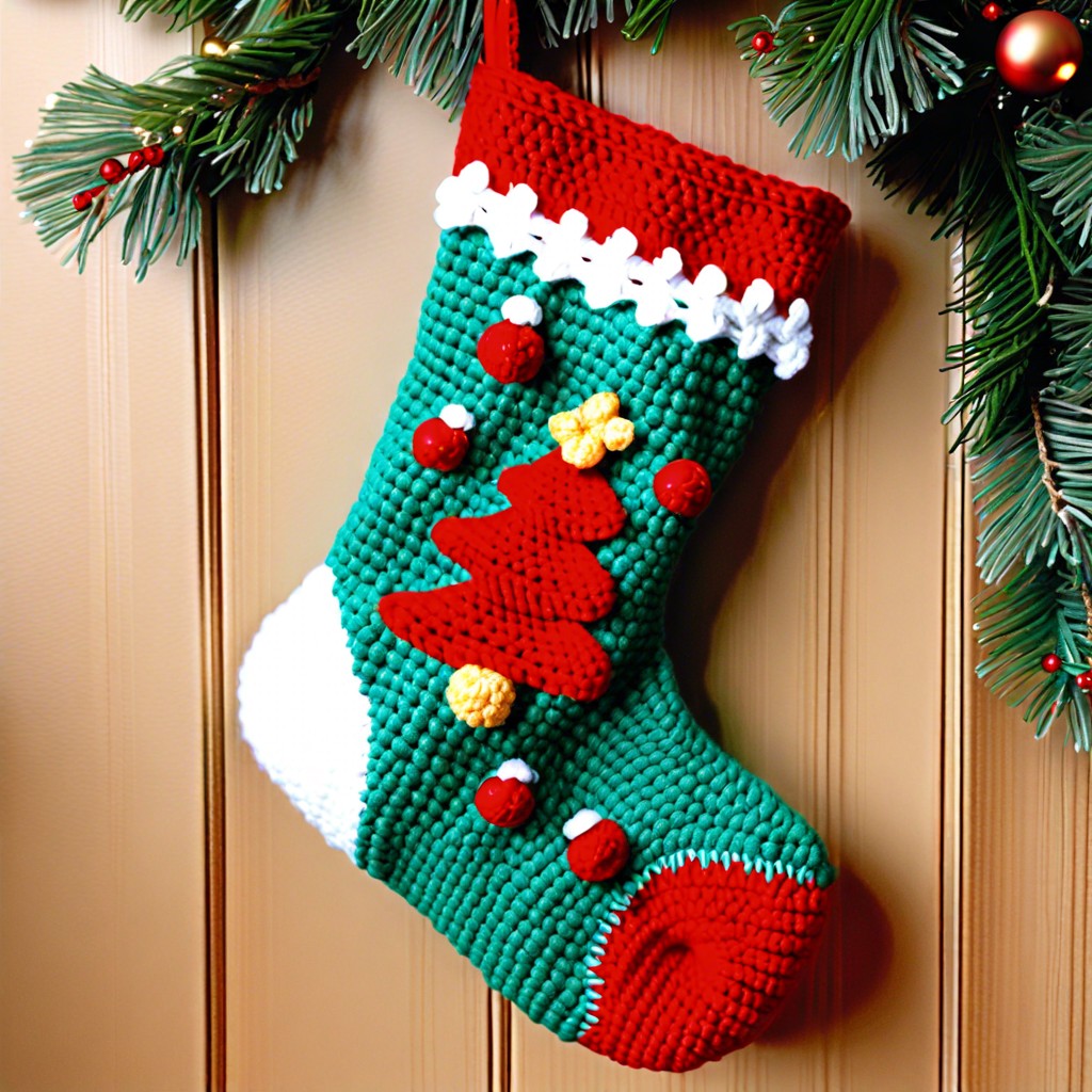 popcorn stitch christmas stocking