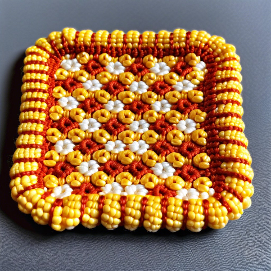 popcorn stitch coasters