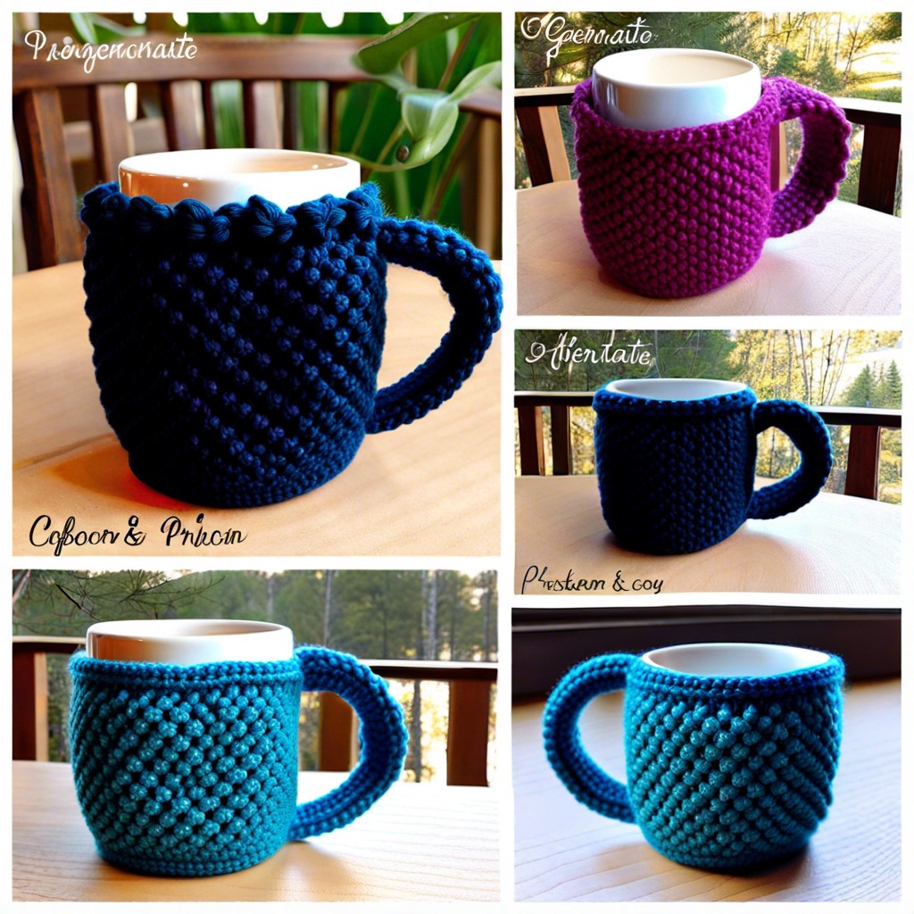 popcorn stitch mug cozy