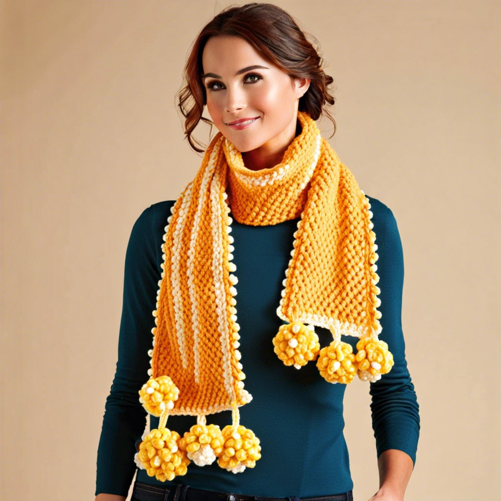popcorn stitch scarf