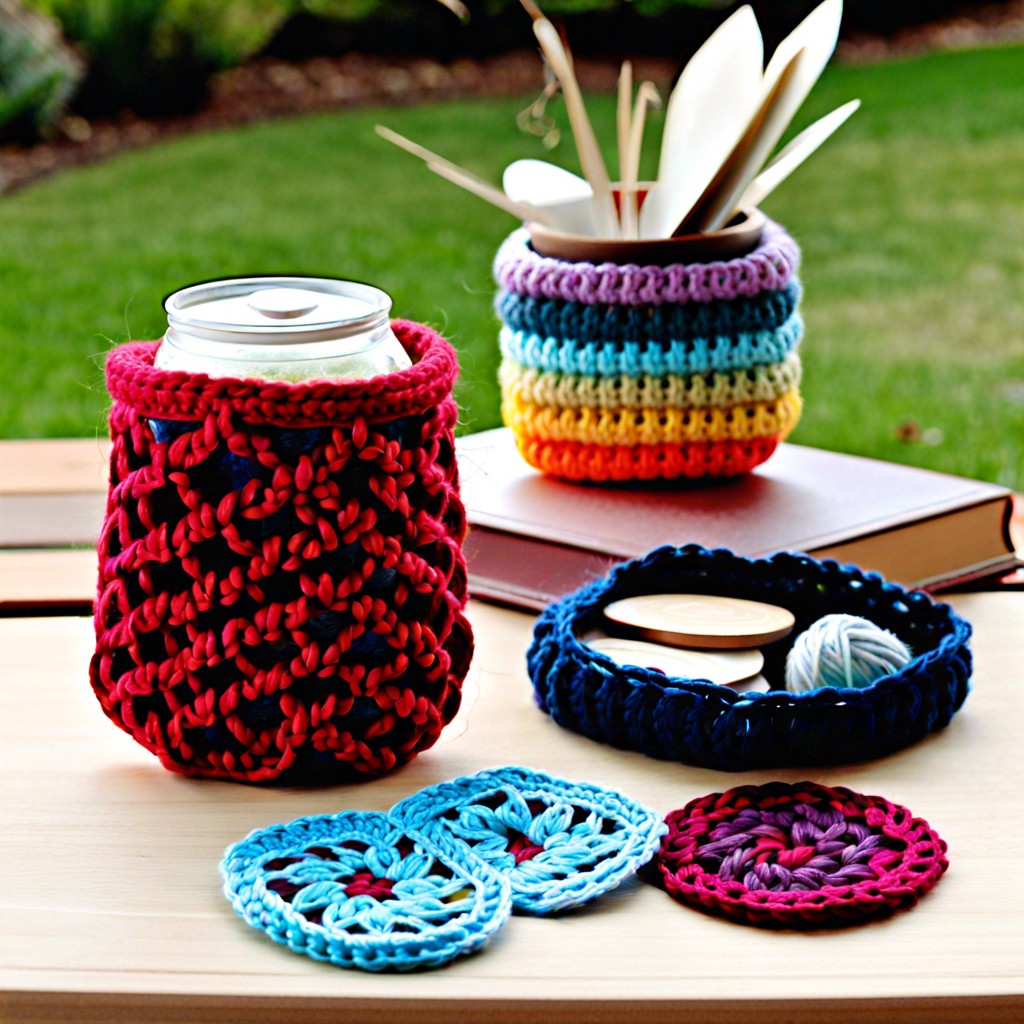 quick finger crochet gifts bookmarks coasters small pouches