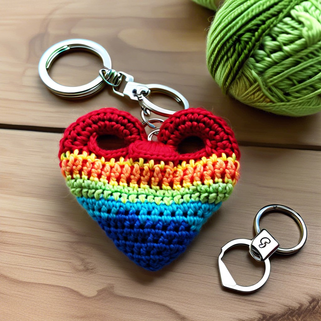 rainbow heart keychain