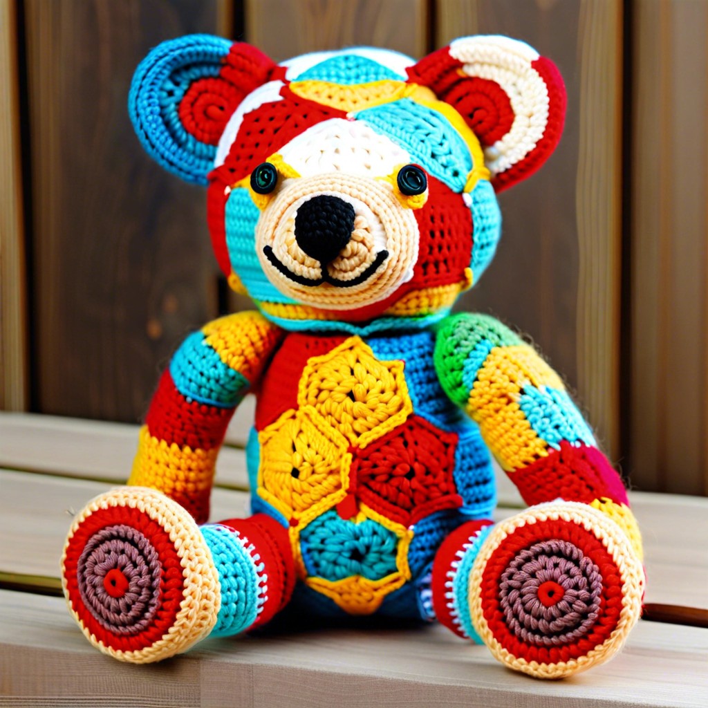 rainbow patchwork bear