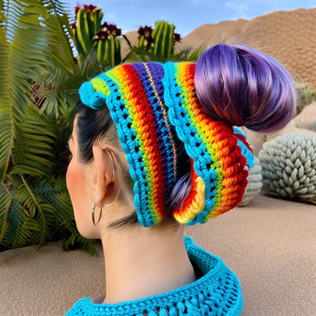 rainbow stripes scrunchie